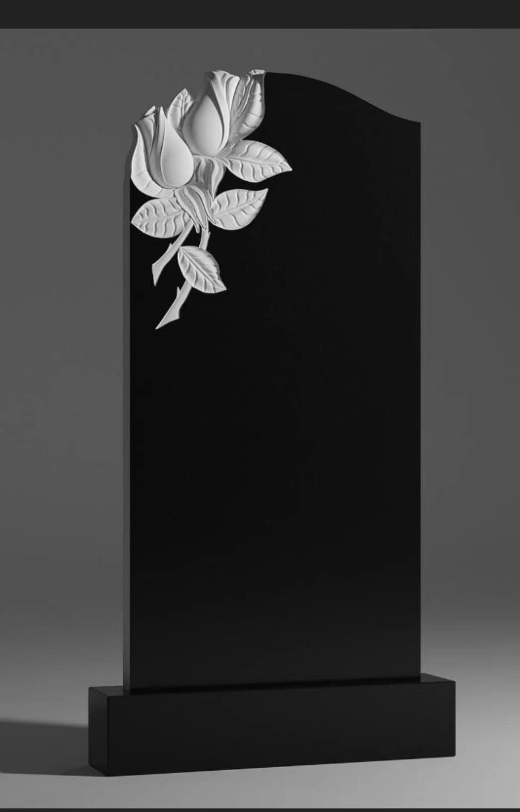 Китайски ксингски руски стил Rose Relief Black Granite Dombstone